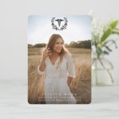 Black Caduceus Medizin School 2 Foto Abschluss Ankündigung (Stehend Vorderseite)