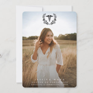 Black Caduceus Medizin School 2 Foto Abschluss Ankündigung