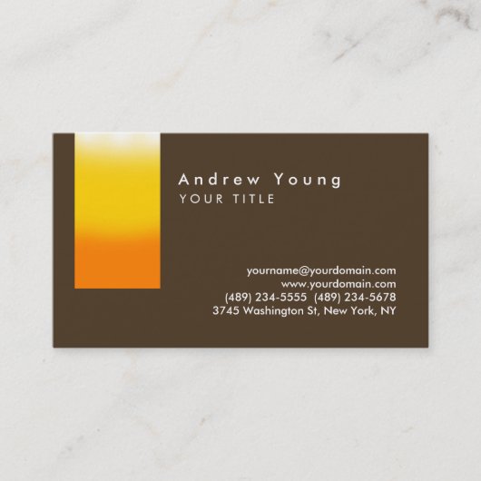 Black Café Noir Orange Yelllow Business Card Visitenkarte (Vorderseite)