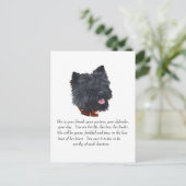 Black Cairn Terrier Keepake - Weiblich Postkarte (Stehend Vorderseite)