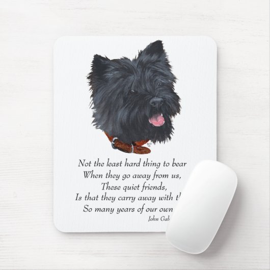Black Cairn Terrier Rainbow Bridge Mousepad (Mit Mouse)
