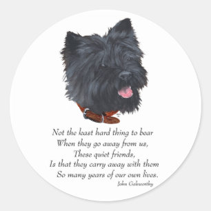 Black Cairn Terrier Regenbogenbrücke Runder Aufkleber