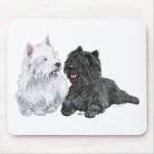 Black Cairn und West Highland Terriers Mousepad (Vorne)