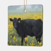 Black Calf in a Field of Sunflowers Keramikornament (Links)