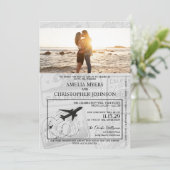 Black California Passport Wedding Einladung (Stehend Vorderseite)