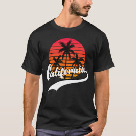 Black California Summer Retro Sunset Men's T - Shi T-Shirt
