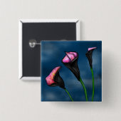 Black Calla Hot Pink Lilies Button (Vorne & Hinten)