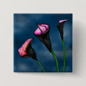 Black Calla Hot Pink Lilies Button (Vorderseite)