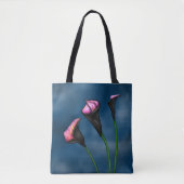 Black Calla Lilies Pink Center Tasche (Vorderseite)
