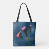 Black Calla Lilies Pink Center Tasche (Rückseite)