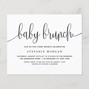 Black Calligraphy Baby Brunch Einladung