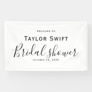 Black Calligraphy Brautparty Banner