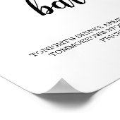 Black Calligraphy Cash Bar Sign Poster (Ecke)