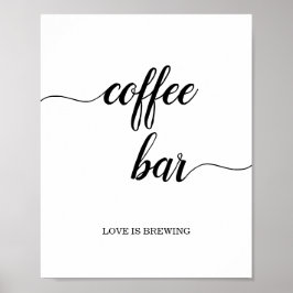 Black Calligraphy Coffee Bar Sign Poster
