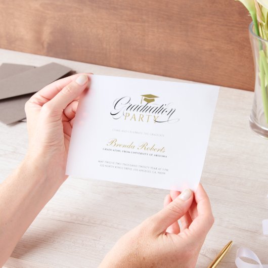 Black Calligraphy Custom Photo Pergament Einladungen (Handgehalten)