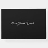 Black Calligraphy Script Foto Wedding Gästebuch (Rückseite)