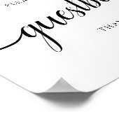 Black Calligraphy "Sign our Guestbook" Zeichen Poster (Ecke)