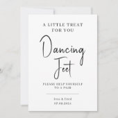 Black Calligraphy Wedding Dance Feet Pedestal Inv Einladung (Vorderseite)