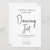 Black Calligraphy Wedding Dance Feet Pedestal Inv Einladung (Vorne/Hinten)