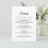 Black Calligraphy Wedding Details Card Begleitkarte (Stehend Vorderseite)