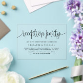 Black Calligraphy Wedding Reception Party Acryleinladungen (In Situ (Hochzeit))