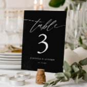 Black Calligraphy Wedding Table Seating Cards Tischnummer