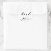 Black Calligraphy Wedding Vielen Dank Runder Aufkleber (Tasche)