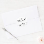 Black Calligraphy Wedding Vielen Dank Runder Aufkleber (Umschlag)