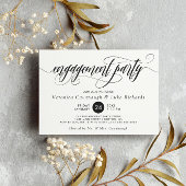 Black Calligraphy Wirbel Engagement Party Einladung