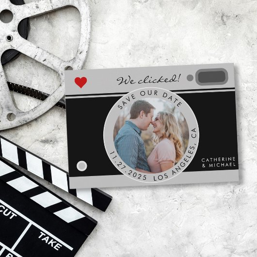 Black Camera Foto Hochzeit Save the Date einzigart