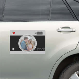 Black Camera Foto Hochzeit Save the Date einzigart Auto Magnet