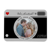 Black Camera Foto Hochzeit Save the Date einzigart Magnet (Horizontal)
