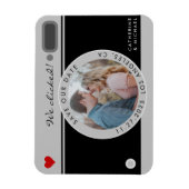 Black Camera Foto Hochzeit Save the Date einzigart Magnet (Vertikal)