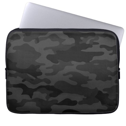 Black Camouflage Laptopschutzhülle (Vorderseite)
