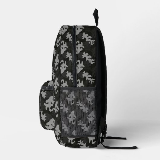 Black Camouflage Pattern Bedruckter Rucksack (Rechts)