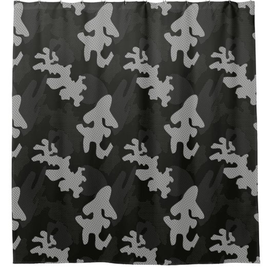 Black Camouflage Pattern Duschvorhang (Vorderseite)