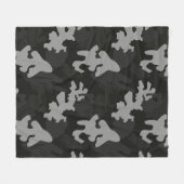 Black Camouflage Pattern Fleecedecke (Vorderseite (Horizontal))