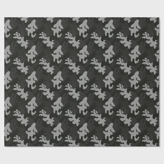 Black Camouflage Pattern Geschenkpapier (Flach)