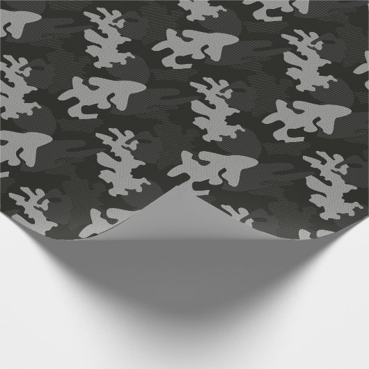 Black Camouflage Pattern Geschenkpapier (Ecke)