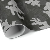 Black Camouflage Pattern Geschenkpapier (Rolleneckpunkt)
