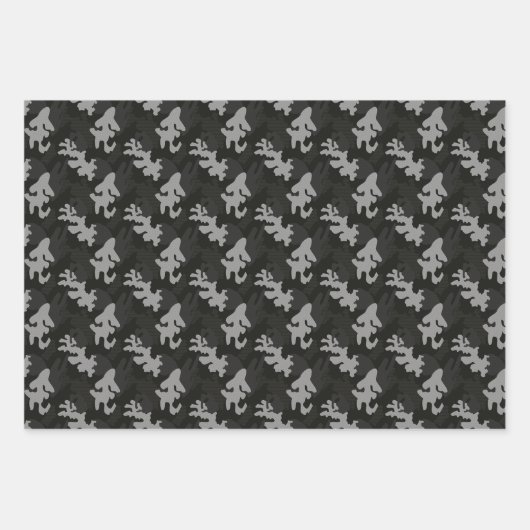 Black Camouflage Pattern Geschenkpapier Set (Vorderseite)