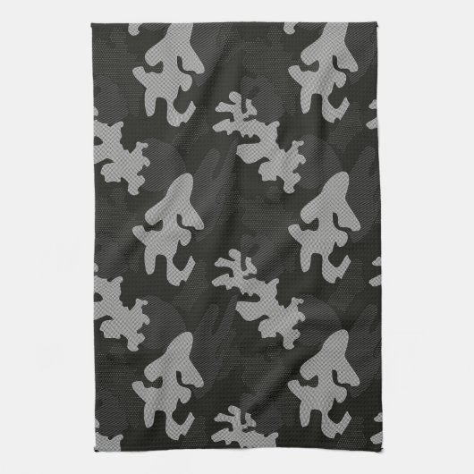 Black Camouflage Pattern Geschirrtuch (Vertikal)