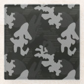 Black Camouflage Pattern Glasuntersetzer (Vorderseite)