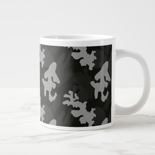 Black Camouflage Pattern Jumbo-Tasse (Rechts)