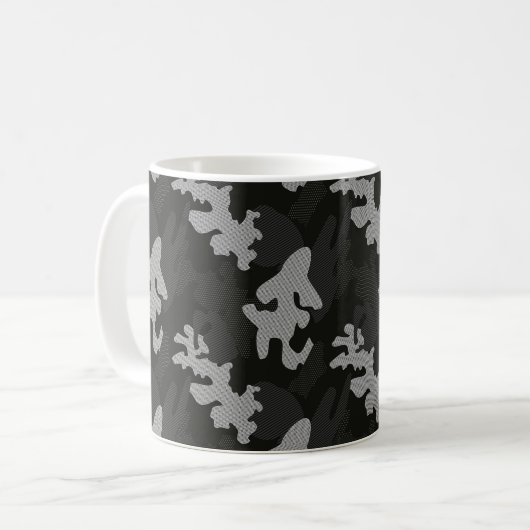 Black Camouflage Pattern Kaffeetasse (Vorderseite Links)