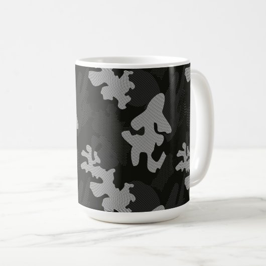 Black Camouflage Pattern Kaffeetasse (VorderseiteRechts)