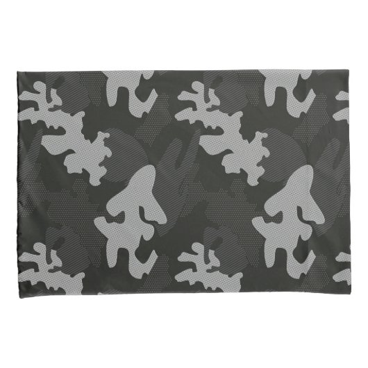 Black Camouflage Pattern Kissenbezug (Vorderseite-Rechts)