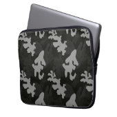 Black Camouflage Pattern Laptopschutzhülle (Vorderseite Links)