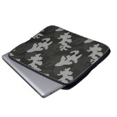 Black Camouflage Pattern Laptopschutzhülle (Vorne Knopf)