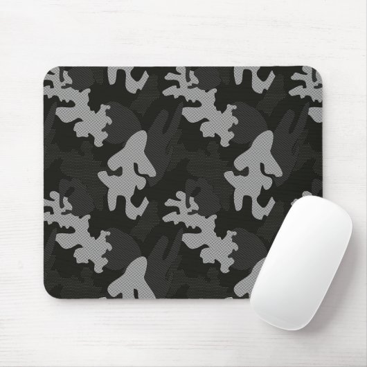 Black Camouflage Pattern Mousepad (Mit Mouse)